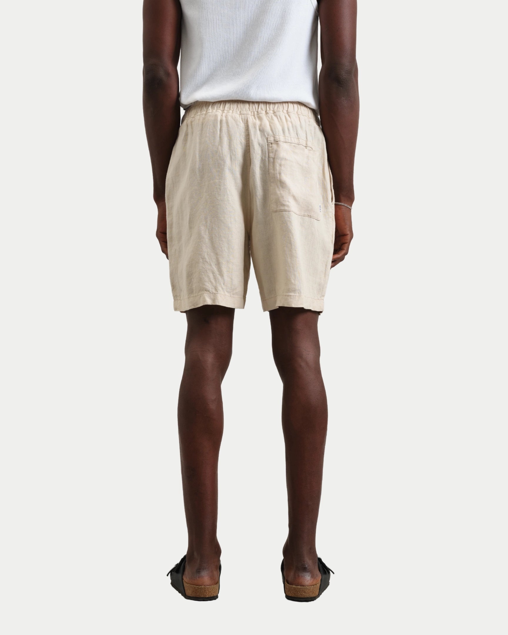 Kurt Washed Linen Shorts Beige