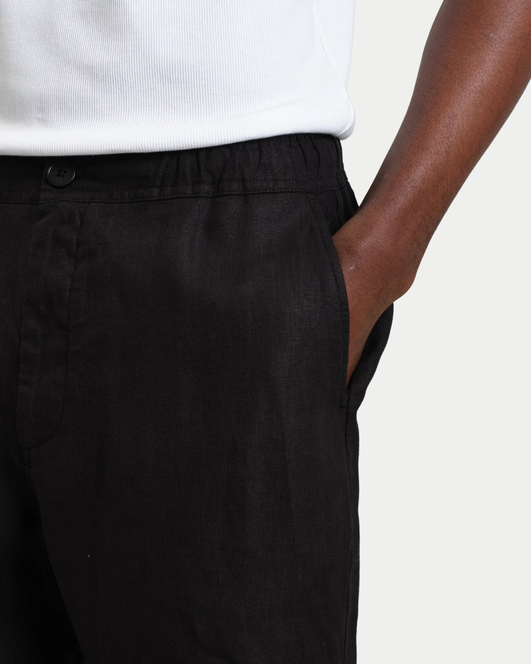 Wax London Kurt Washed Linen Shorts Black - Stuen Store Tilburg | De beste herenkleding en -accessoires in Tilburg
