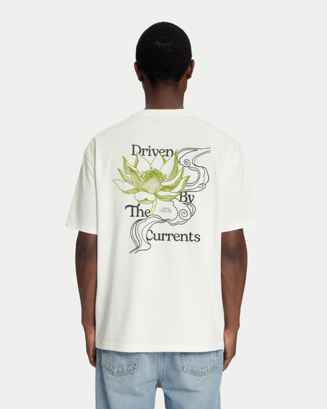 Law Of The Sea Anchored Artwork T-shirt Snow White, Relaxte pasvorm wit t-shirt van 100% katoen | Stuen Store Tilburg