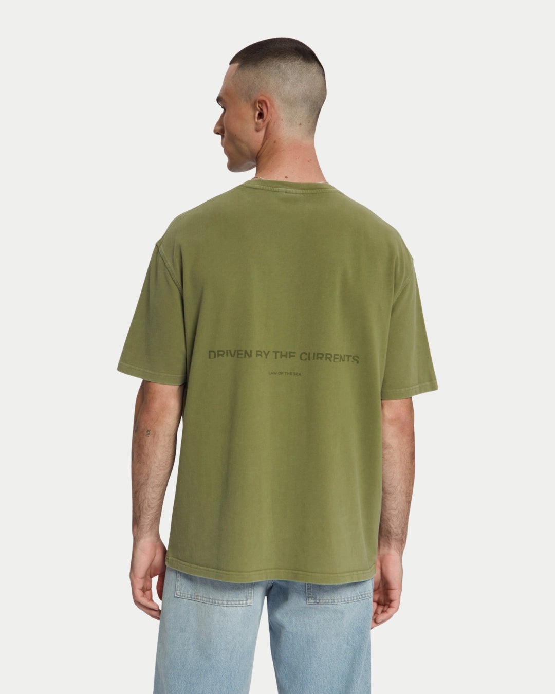 Law Of The Sea Aqualis T-shirt Martini Olive Green, Loose fit groen t-shirt van 100% katoen | Stuen Store Tilburg