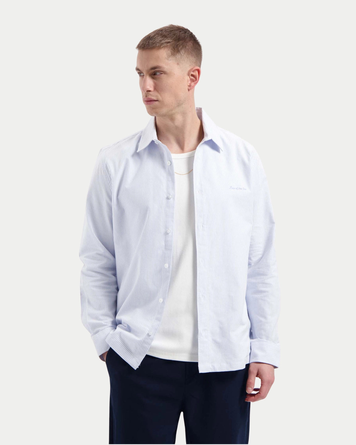 Artisan Oxford Stripe Shirt Light Blue