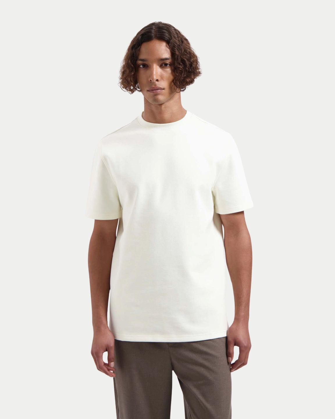 Law Of The Sea Auren Structured T-shirt Snow White — 100% katoen T-shirts | Stuen Store Tilburg