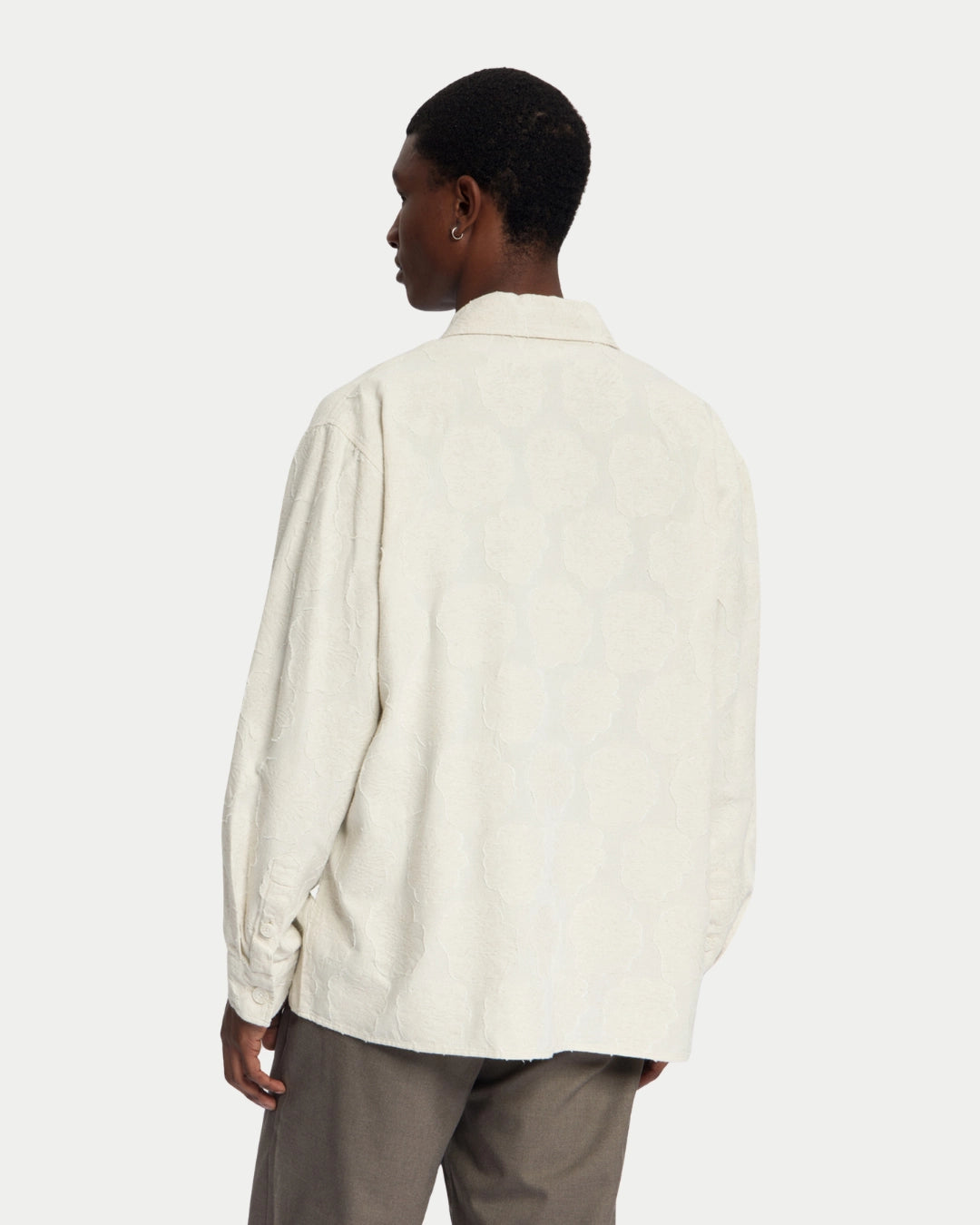 Law Of The Sea Dusk Jacquard Jacket Almond Milk, Creme overshirt van katoen | Stuen Store Tilburg
