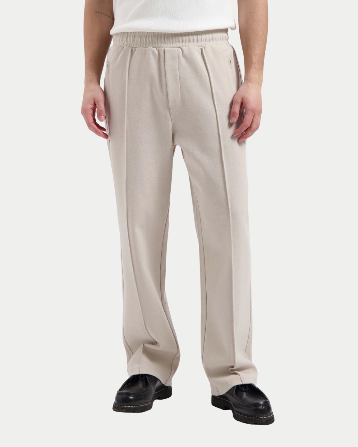 Navar Ribbed Sweat Pants Almond Milk