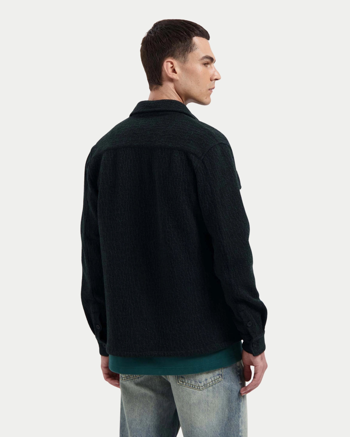 Omnia Technical Wool Blend Shirt Pine Green