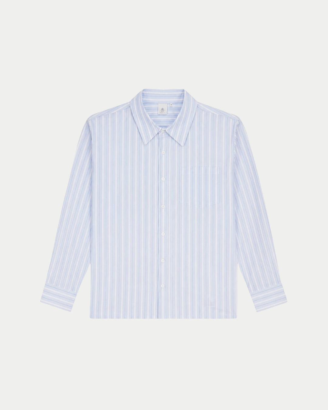 Law Of The Sea Squall Yarn Died Striped Shirt Light Blue, Blauw overhemd van oxford | Stuen Store Tilburg
