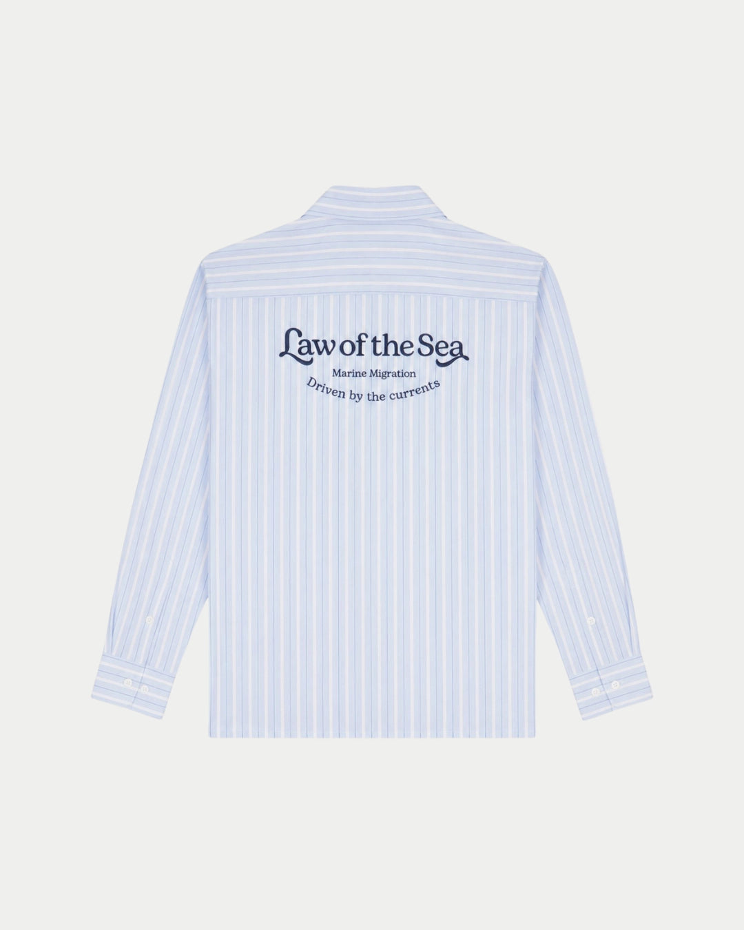 Law Of The Sea Squall Yarn Died Striped Shirt Light Blue, Blauw overhemd van oxford | Stuen Store Tilburg
