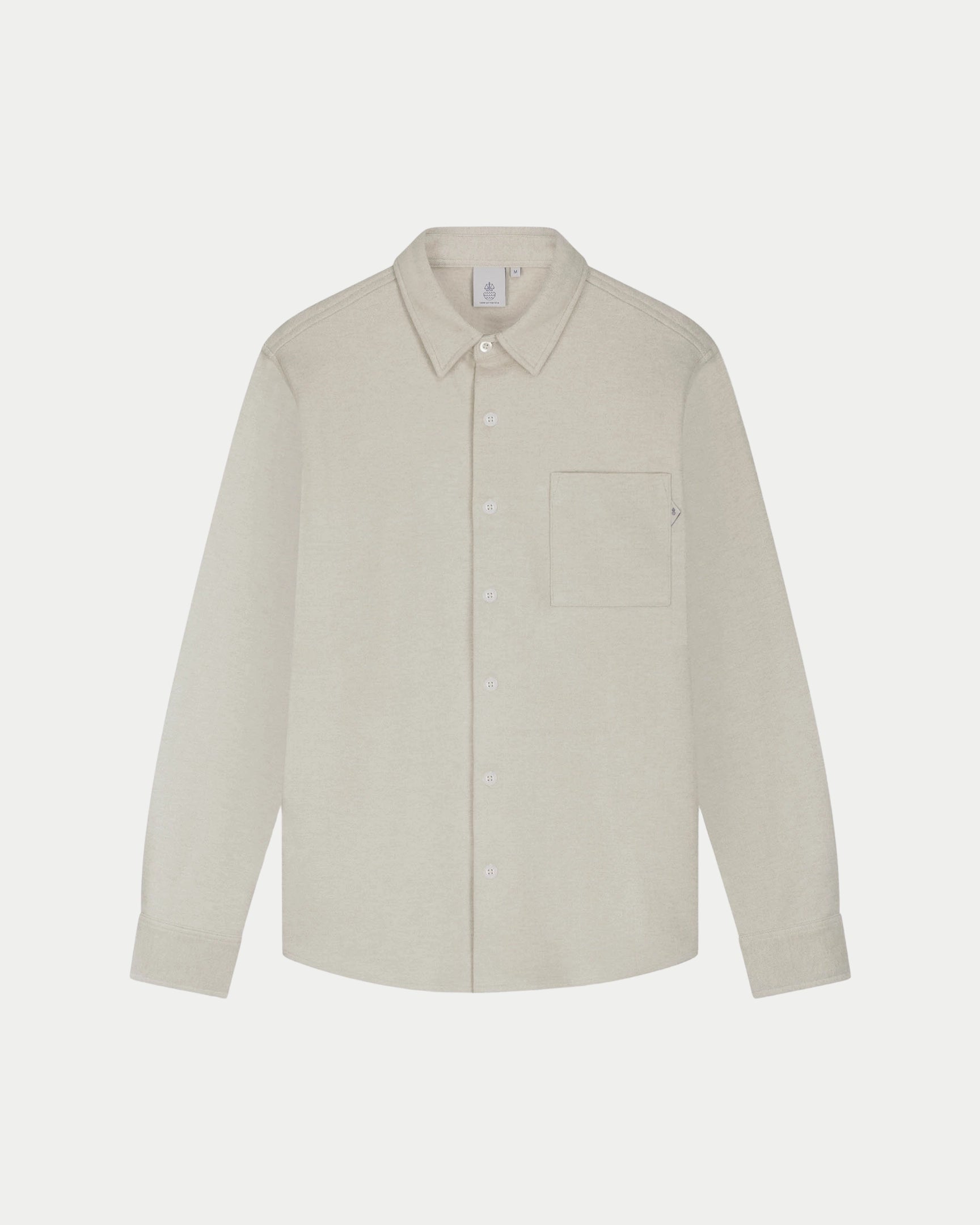 Law Of The Sea Troy Herringbone Shirt Sand, Creme overhemd van oxford | Stuen Store Tilburg