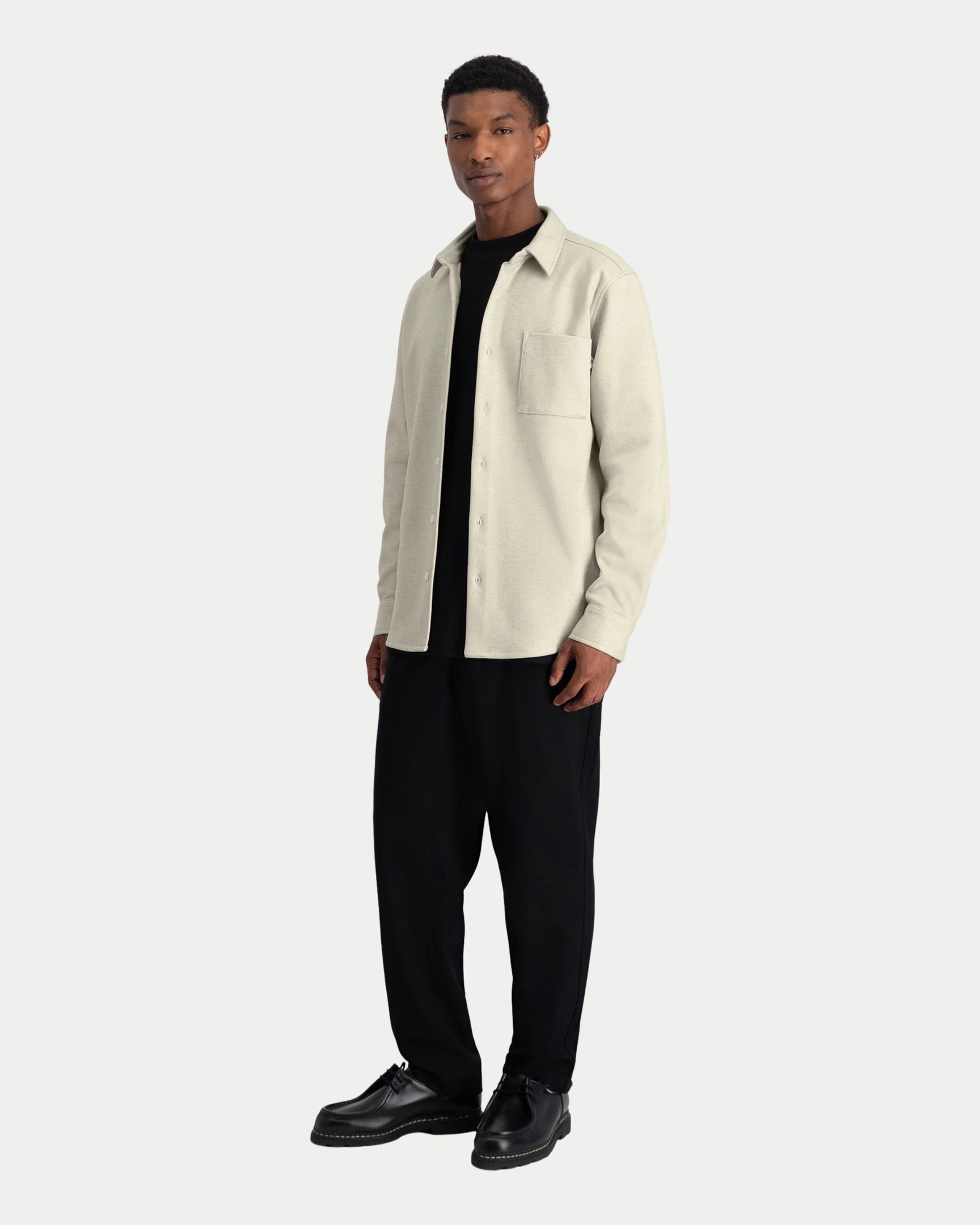 Law Of The Sea Troy Herringbone Shirt Sand, Creme overhemd van oxford | Stuen Store Tilburg