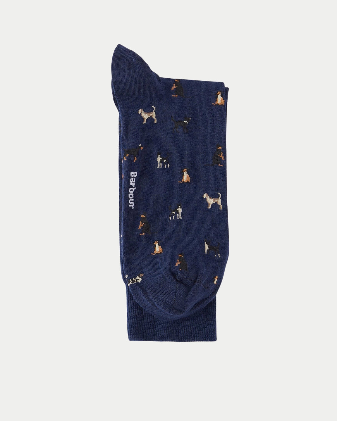 Barbour Mavin Socks Mid Blue Dogs — Zo hebben deze donkerblauwe sokken jachthonden in | Stuen Store Tilburg