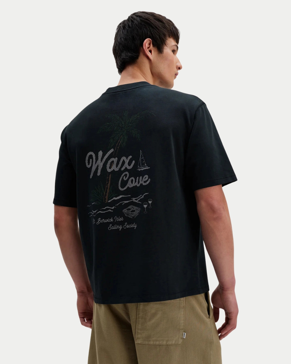 Wax London Milton T-shirt Wax Cove Washed Black - Stuen Store Tilburg | De beste herenkleding en -accessoires in Tilburg
