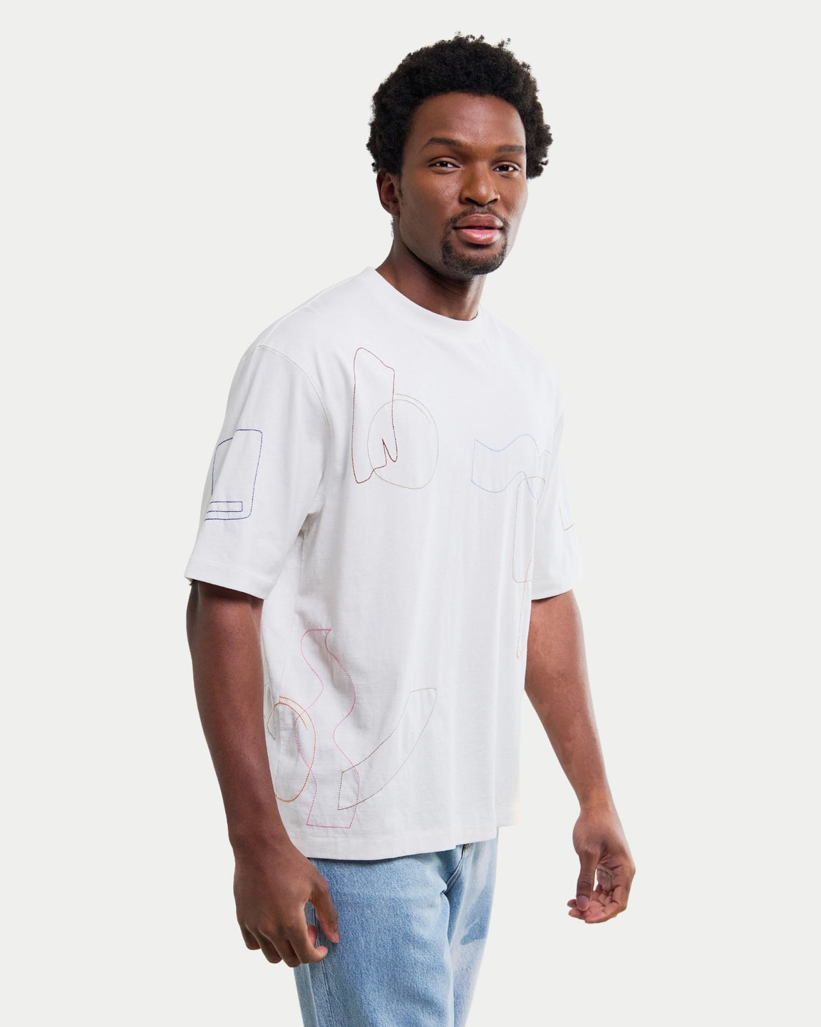 Wax London Milton Tee Shapes Ecru - Stuen Store Tilburg | De beste herenkleding en -accessoires