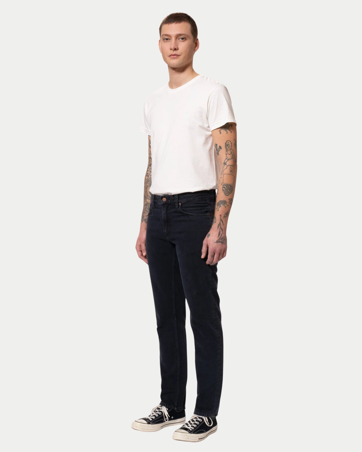 Nudie Jeans Gritty Jackson Black Forest — Slim straight fit, 100% biologisch katoen Jeans | Stuen Store Tilburg