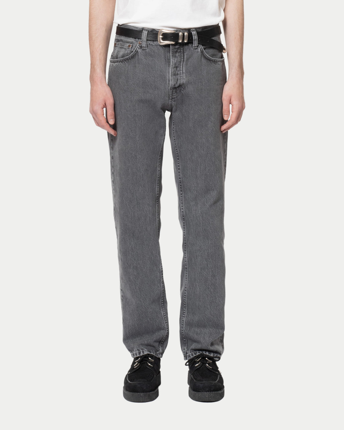 Nudie Jeans Rad Rufus Ash Grey — High-waist regular fit, 100% biologisch katoen Jeans | Stuen Store Tilburg