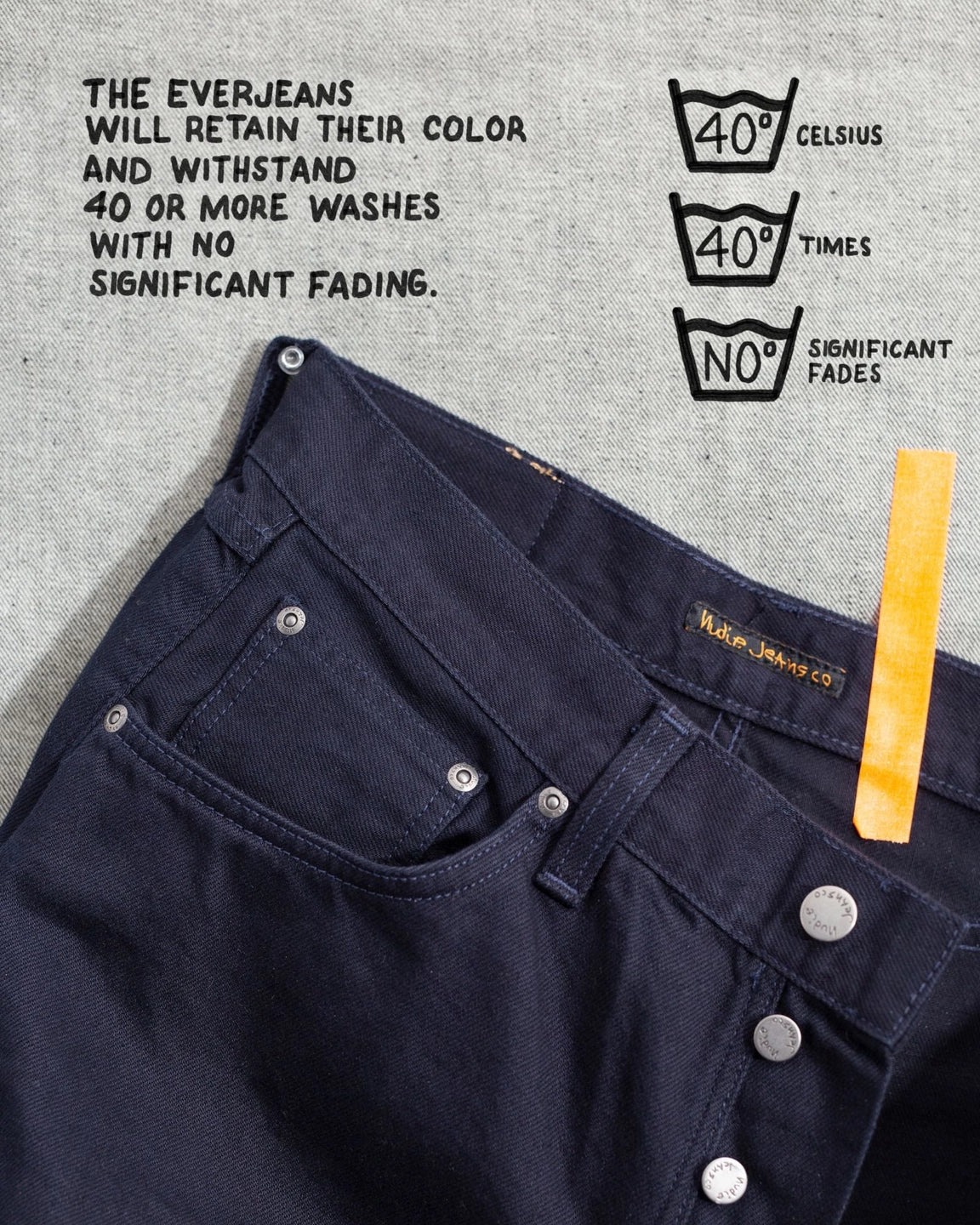 Nudie Jeans Rad Rufus Everblue — High-waist regular fit, 100% biologisch katoen Jeans | Stuen Store Tilburg