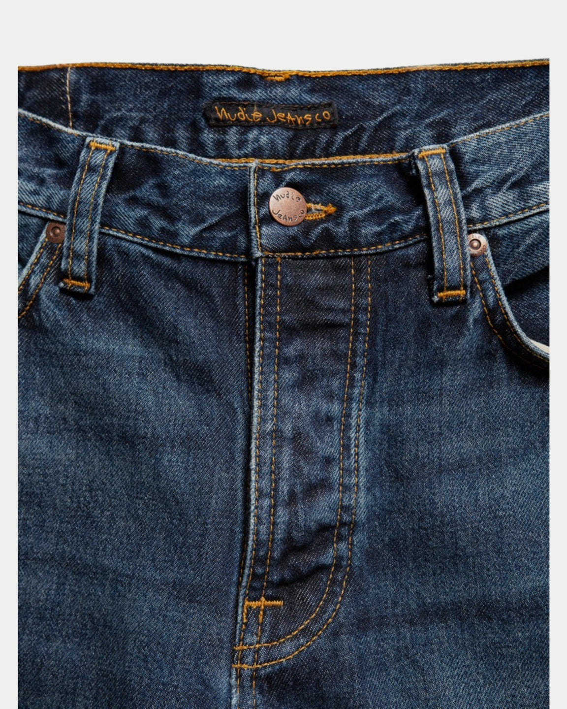 Nudie Jeans Steady Eddie II Blue Soil — Regular fit, organisch katoen Jeans | Stuen Store Tilburg