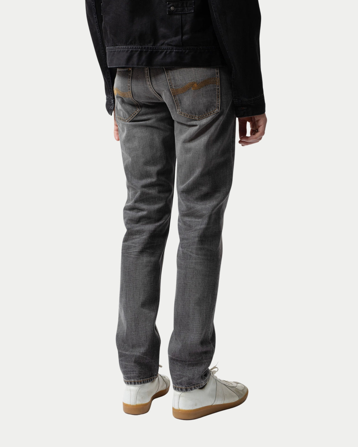 Nudie Jeans Steady Eddie II Grey Crosshatch — Slim fit, 100% biologisch katoen Jeans | Stuen Store Tilburg