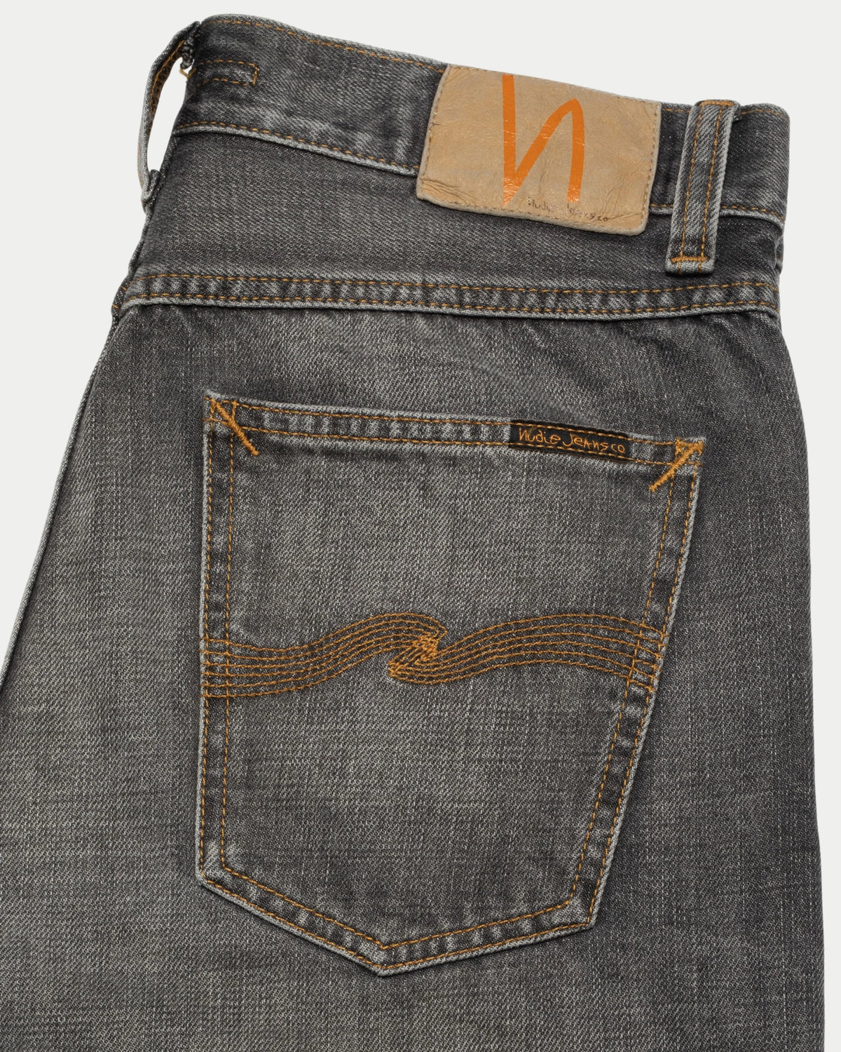 Nudie Jeans Steady Eddie II Grey Crosshatch — Slim fit, 100% biologisch katoen Jeans | Stuen Store Tilburg