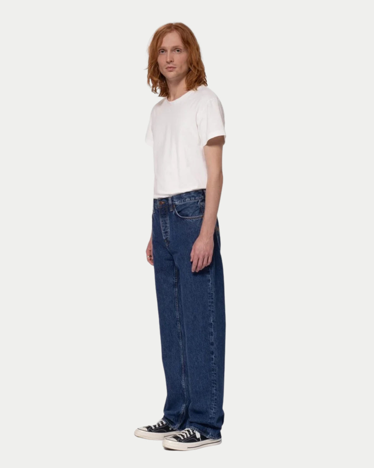 Nudie Jeans Tuff Tony Evening Jazz — High-waist loose fit, 100% biologisch katoen Jeans | Stuen Store Tilburg