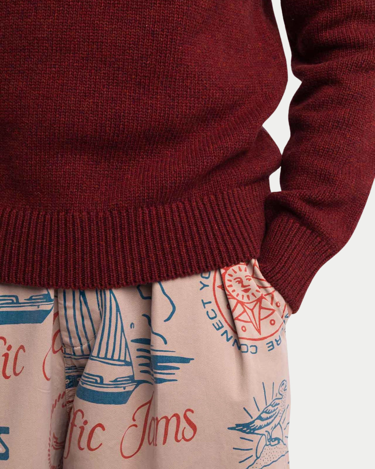 Olow Banjo Knitwear Half-Zip Rust — 100% wol | Stuen Store Tilburg