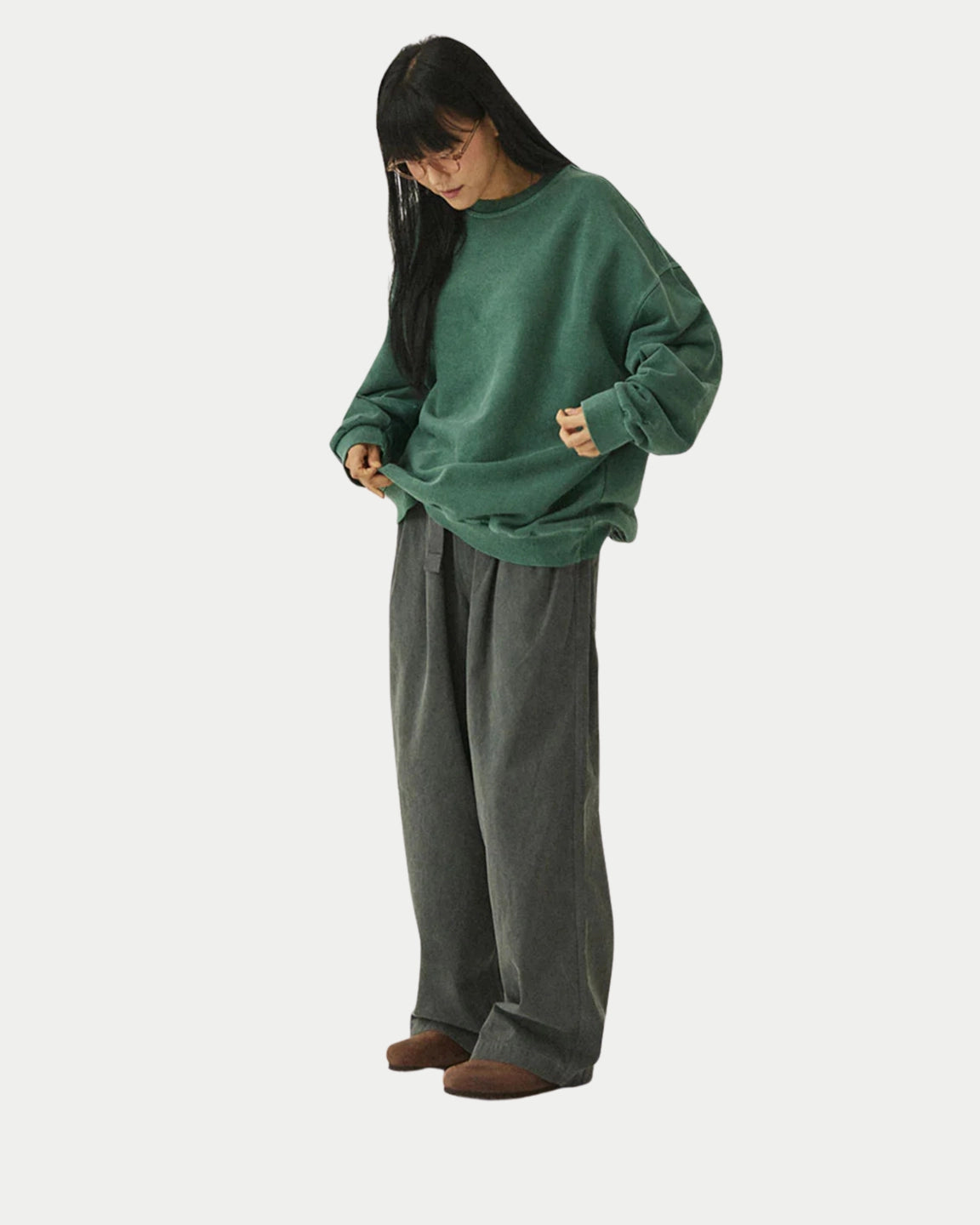 Kappy Pigment Sweat Shirt Deep Green — 100% katoen | Stuen Store Tilburg