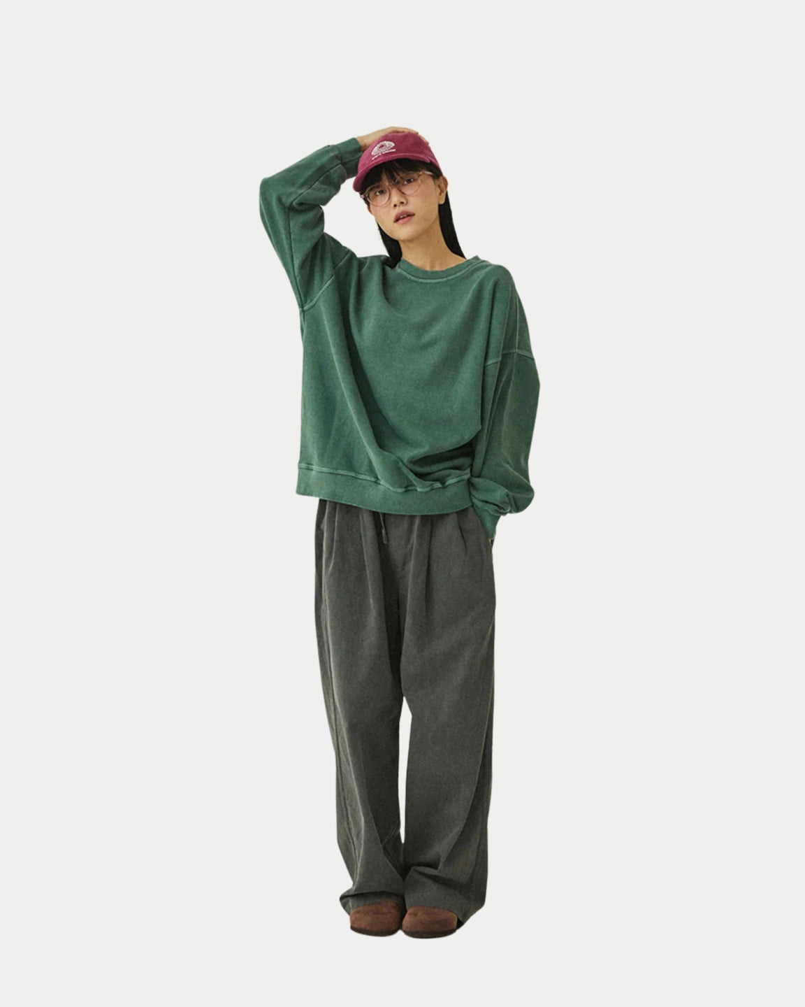 Kappy Pigment Sweat Shirt Deep Green — 100% katoen | Stuen Store Tilburg