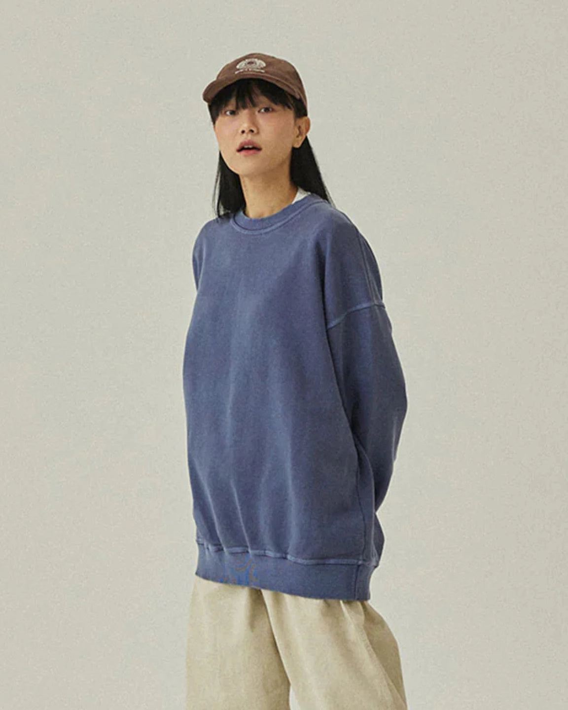 Kappy Pigment Sweat Shirt Vintage Navy — 100% katoen | Stuen Store Tilburg