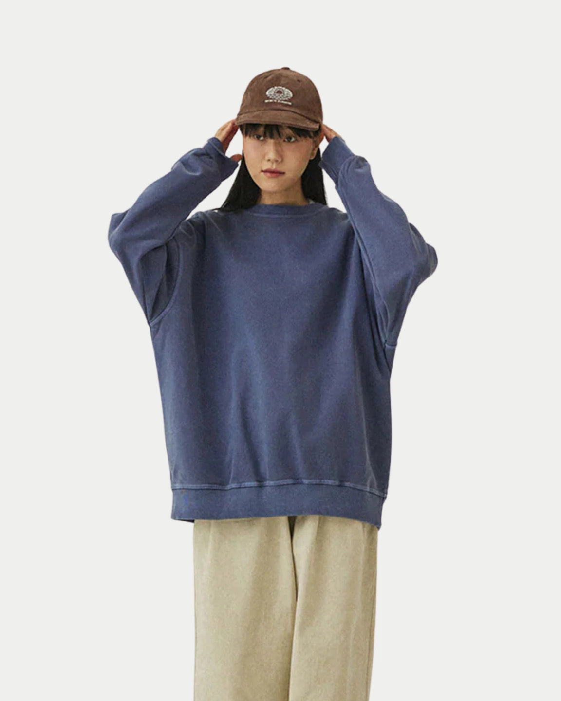 Kappy Pigment Sweat Shirt Vintage Navy — 100% katoen | Stuen Store Tilburg