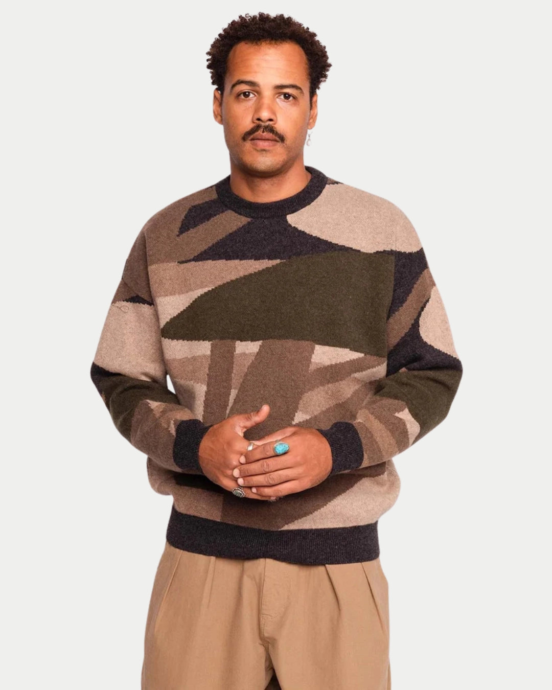Olow Pinhal Knitwear Pull Motif, Beige sweater | Stuen Store Tilburg
