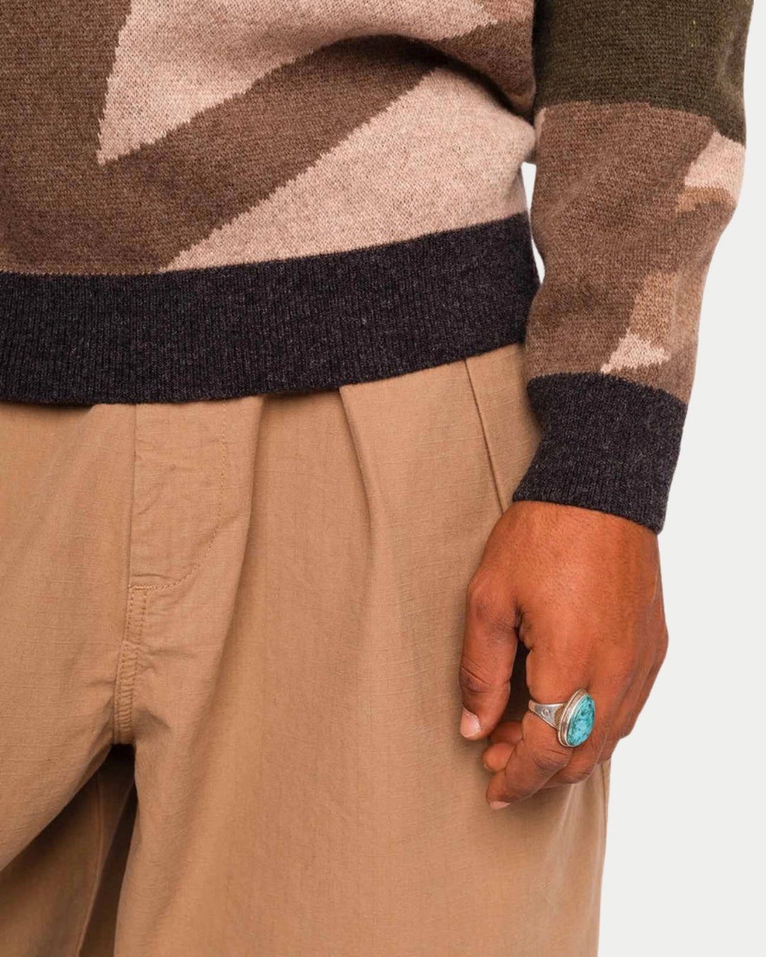 Olow Pinhal Knitwear Pull Motif, Beige sweater | Stuen Store Tilburg
