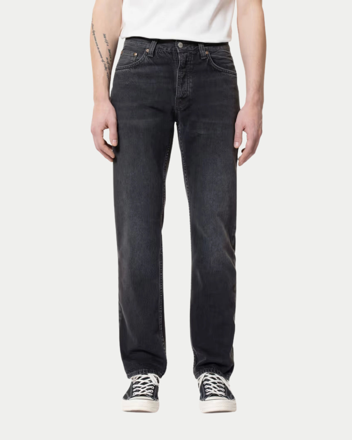 Nudie Jeans Rad Rufus Vintage Black — High-waist regular fit, 100% biologisch katoen Jeans | Stuen Store Tilburg