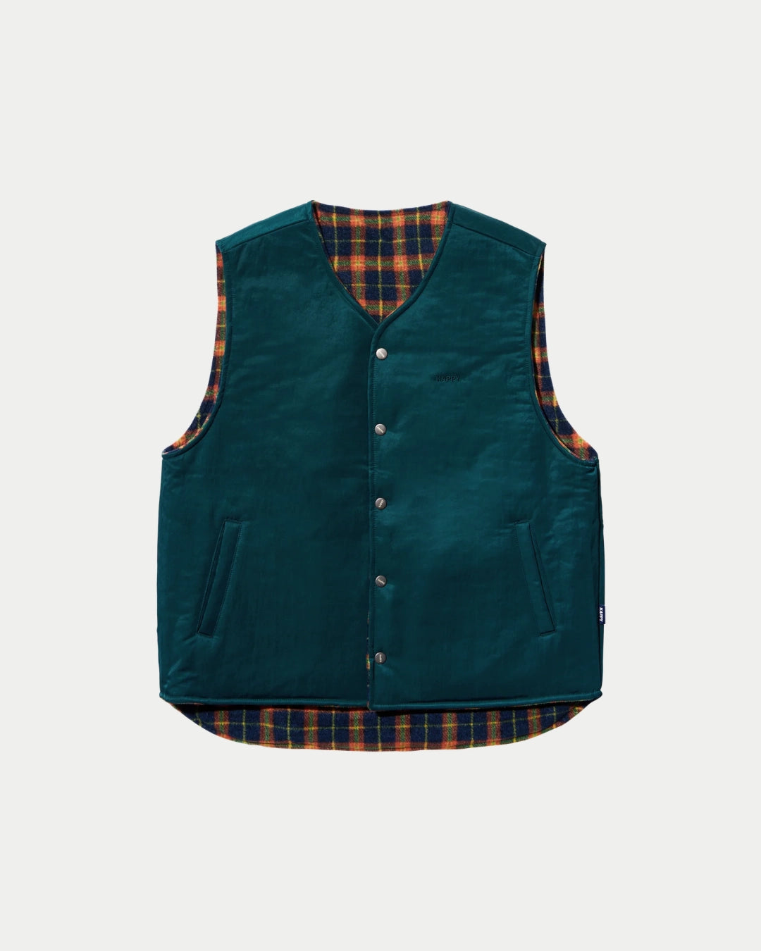 Kappy Reversible Nylon Check Vest Green, Groene bodywarmer | Stuen Store Tilburg