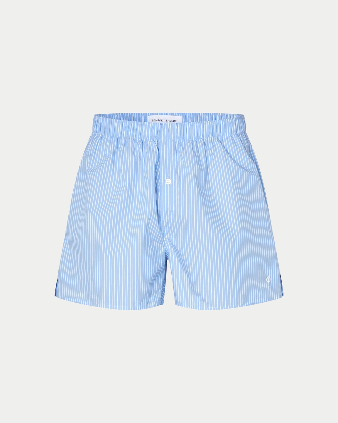 Samsøe Samsøe Satyson Boxer 2-pack Light Blue Striped/C — Normale pasvorm, zacht 100% biologisch katoen | Stuen Store Tilburg