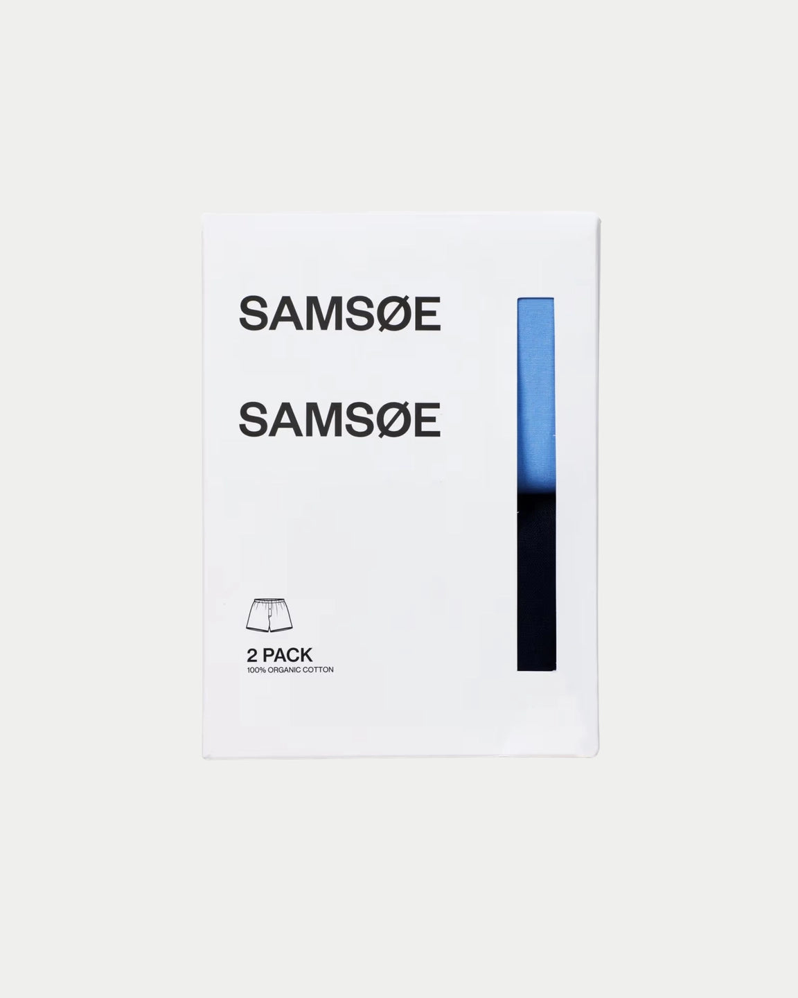 Samsøe Samsøe Satyson Boxer 2-pack Salute/Light Blue — Normale pasvorm, zacht 100% biologisch katoen | Stuen Store Tilburg