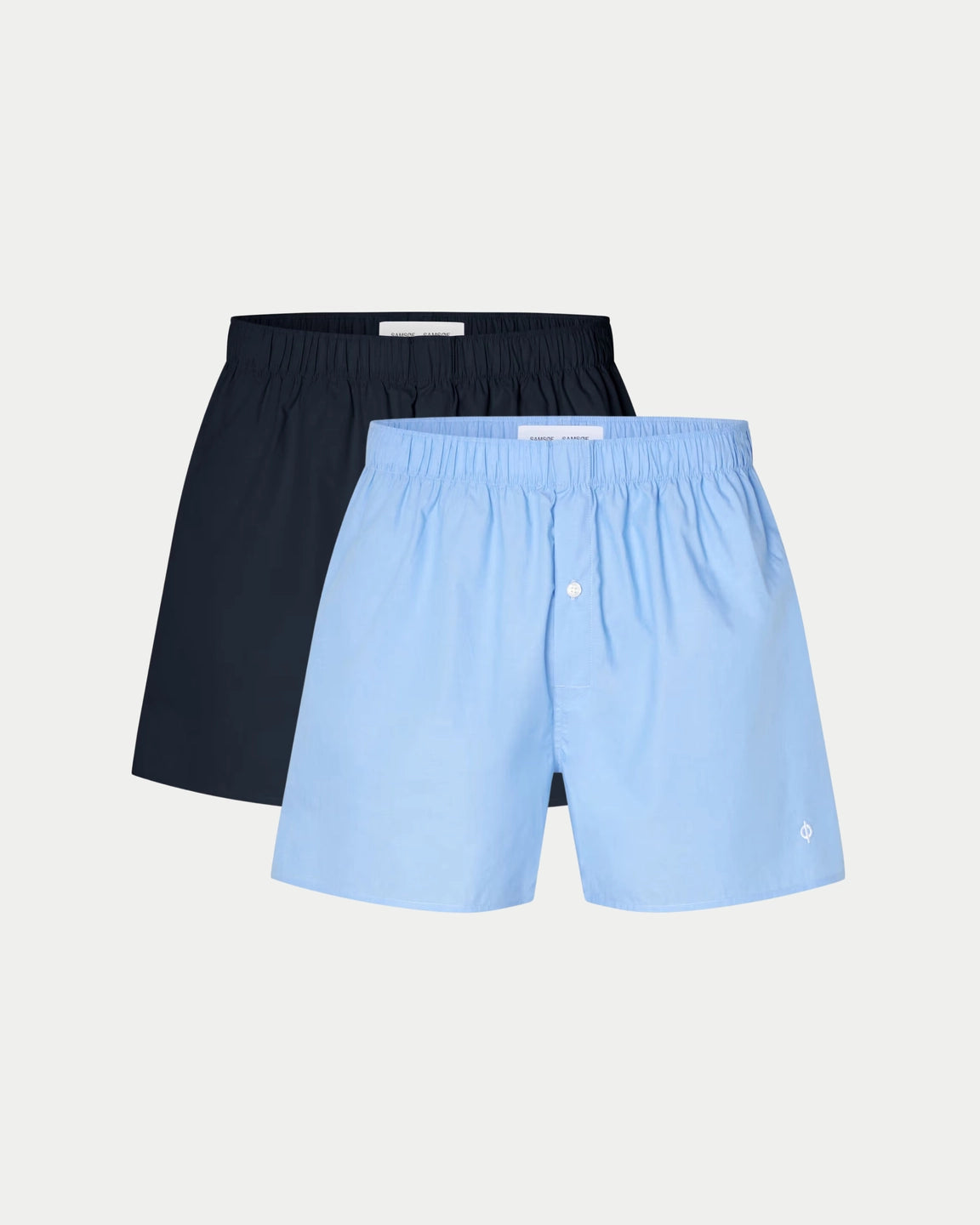Samsøe Samsøe Satyson Boxer 2-pack Salute/Light Blue — Normale pasvorm, zacht 100% biologisch katoen | Stuen Store Tilburg