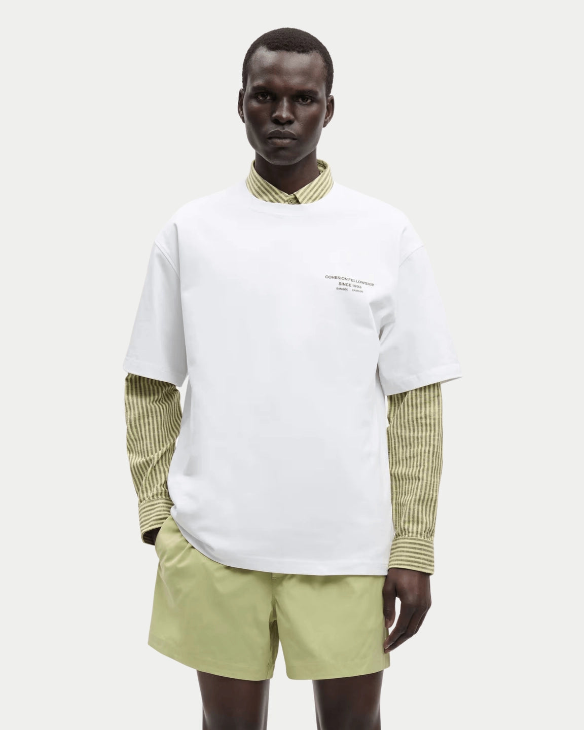 Samsøe Samsøe Sacohen T-Shirt Green Stamp - Stuen Store Tilburg | De beste herenkleding en -accessoires