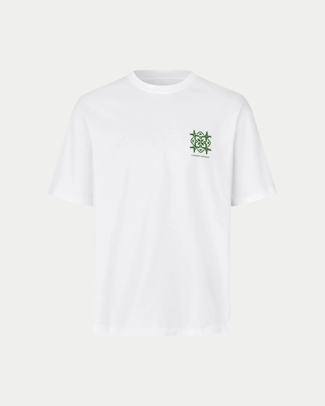 Samsøe Samsøe Sajes T-Shirt Green Tile, Groen t-shirt van 100% biologisch katoen | Stuen Store Tilburg