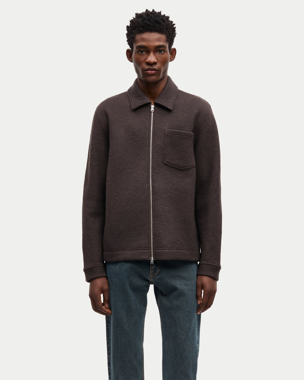 Samsøe Samsøe Hannes Full Zip Turkish Coffee — Wol Overshirt | Stuen Store Tilburg