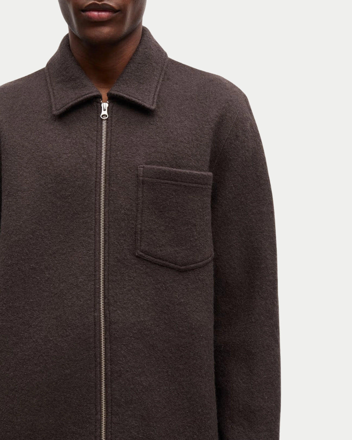 Samsøe Samsøe Hannes Full Zip Turkish Coffee — Wol Overshirt | Stuen Store Tilburg