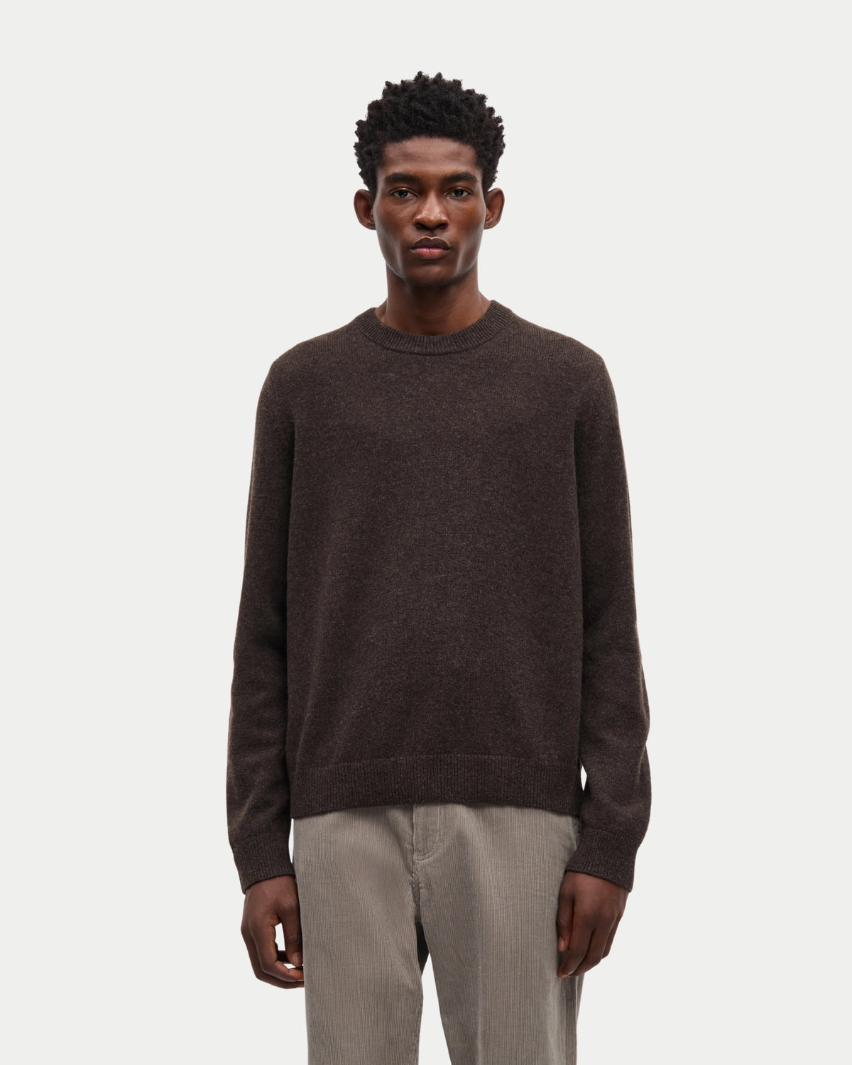 Samsøe Samsøe Isak Knit Sweater Turkish Coffee — 100% merino wol | Stuen Store Tilburg