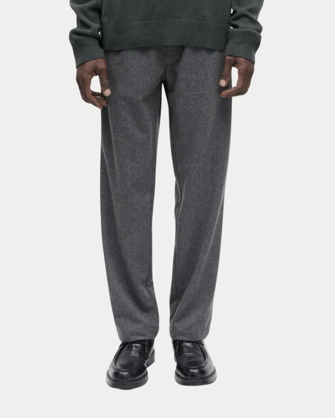 Samsøe Samsøe Sabertil Trousers Dark Grey Melange — Netjes, comfortabel en veelzijdig | Stuen Store Tilburg