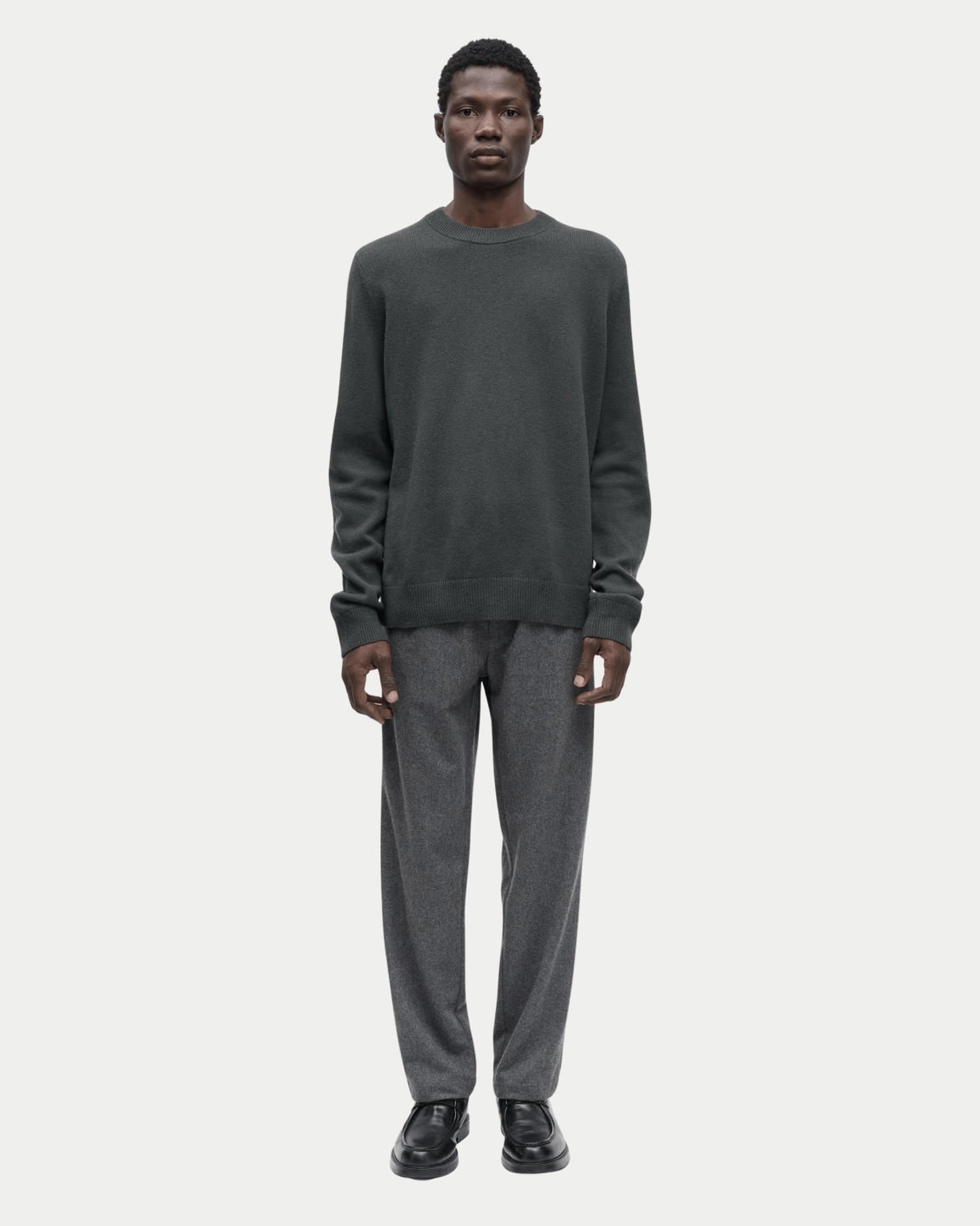 Samsøe Samsøe Sabertil Trousers Dark Grey Melange — Netjes, comfortabel en veelzijdig | Stuen Store Tilburg