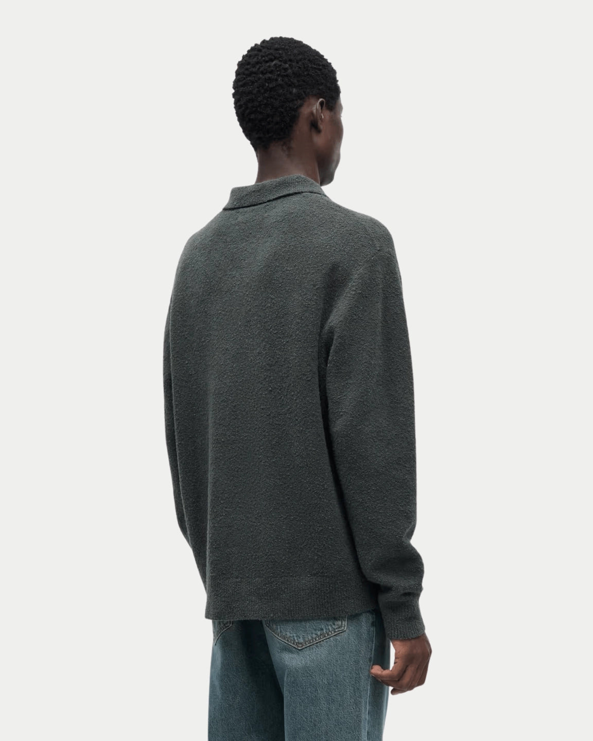 Samsøe Samsøe Sanino Polo Dark Evergreen — Relaxte pasvorm, gebreid | Stuen Store Tilburg