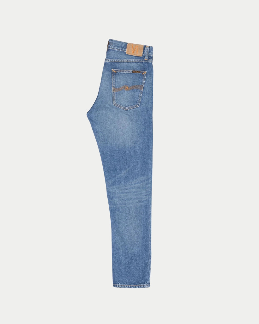 Nudie Jeans Steady Eddie II Blue Haze, Slim fit blauwe spijkerbroek van 100% biologisch katoen | Stuen Store Tilburg