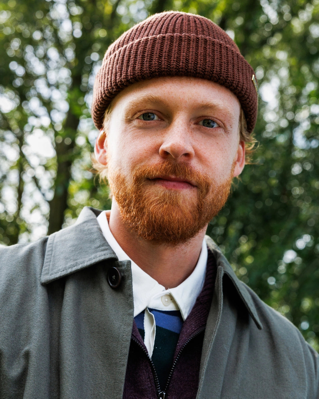 Barbour Mosely Beanie Soil, Bruine beanie van 60% katoen | Stuen Store Tilburg