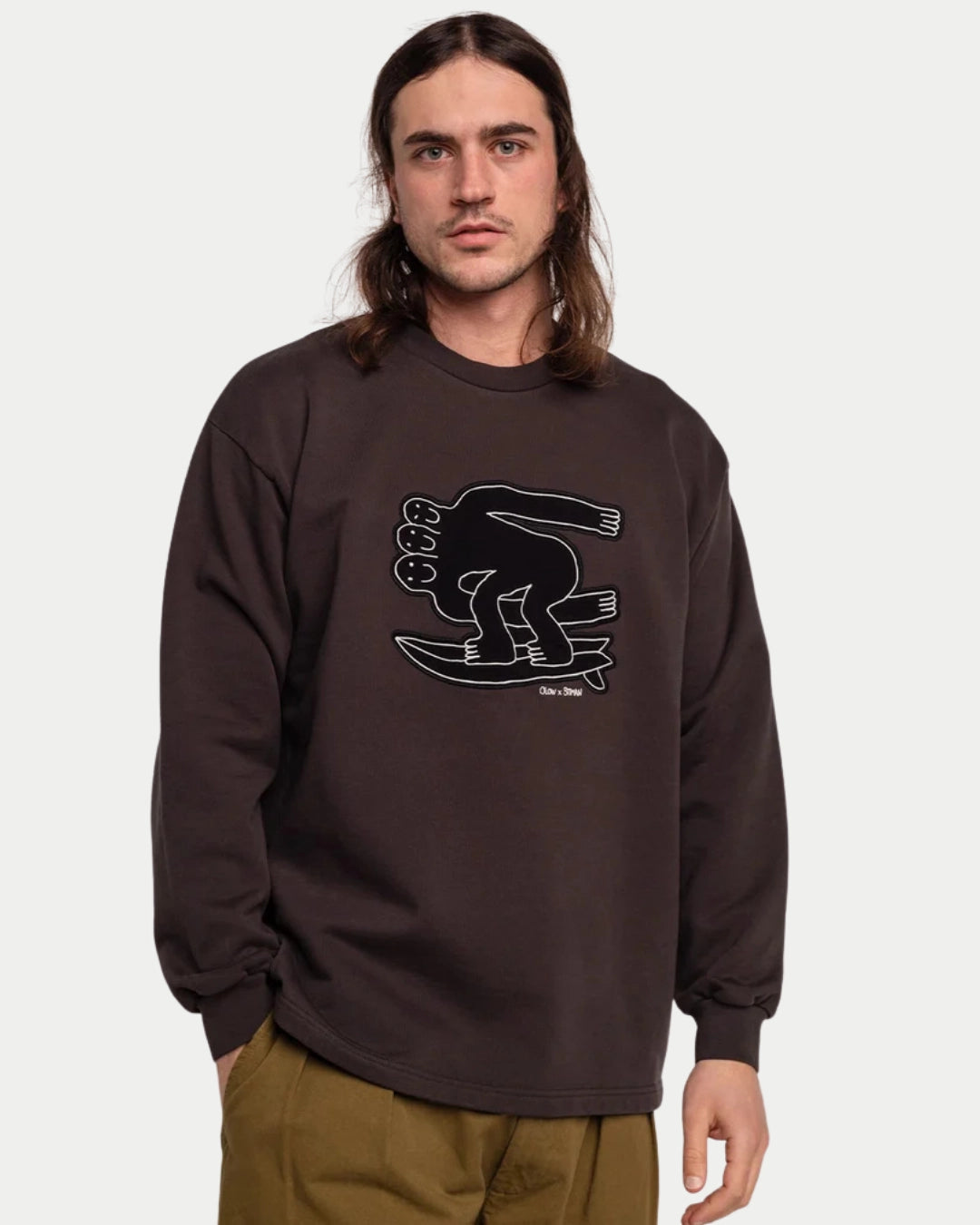 Olow Sweater Point Break Carbon Black, Zwarte sweater | Stuen Store Tilburg