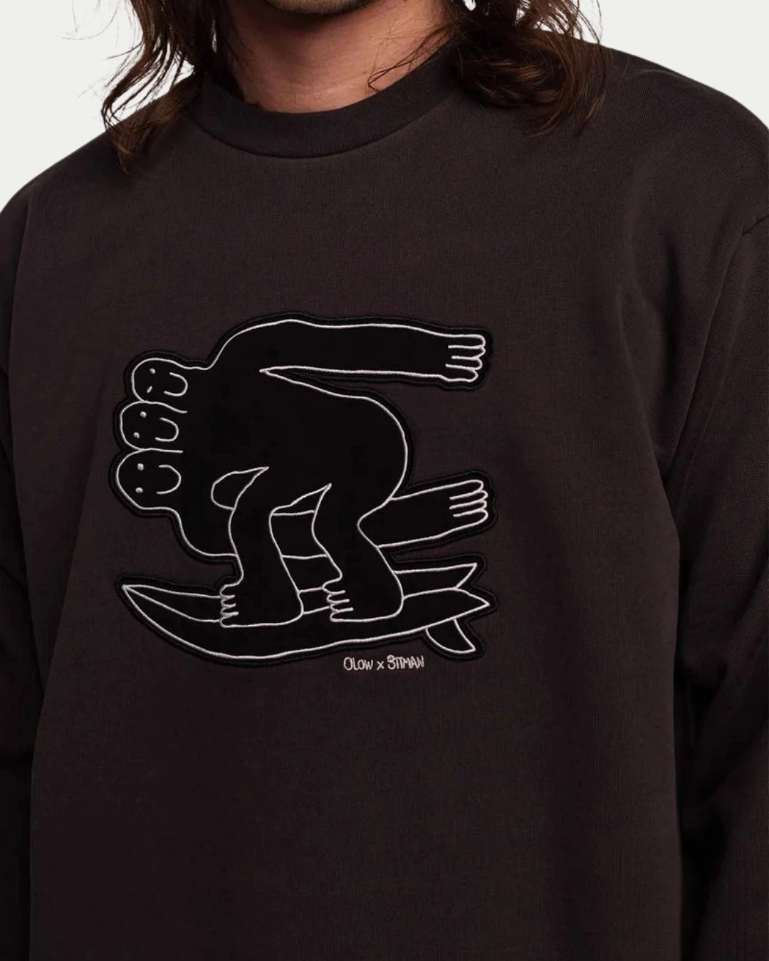 Olow Sweater Point Break Carbon Black, Zwarte sweater | Stuen Store Tilburg