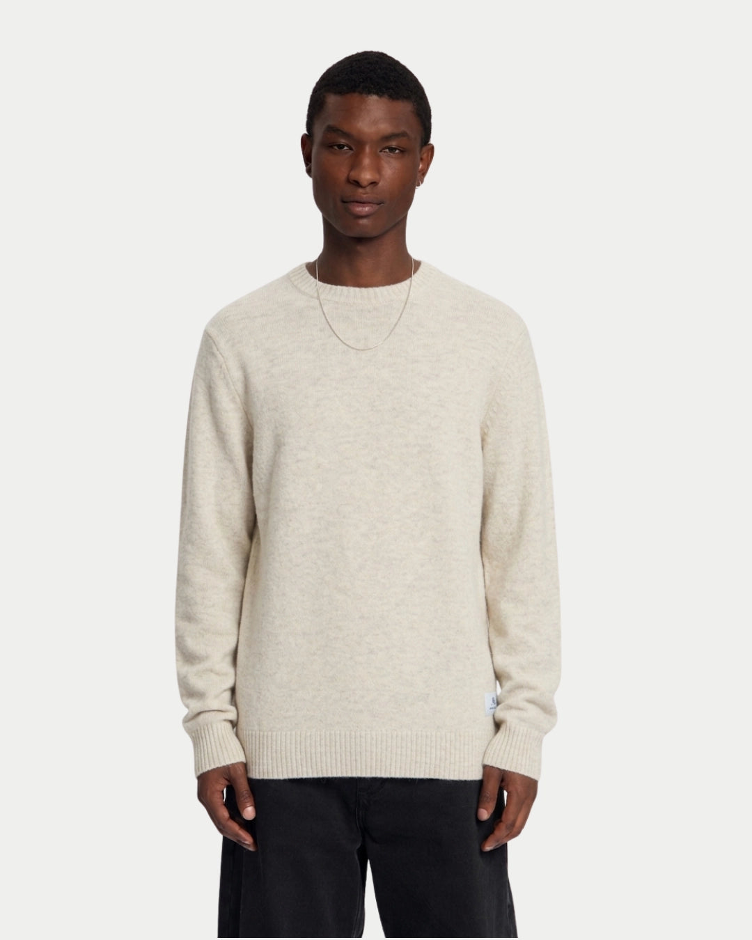 Law Of The Sea Syrinx Knitted Crewneck Coconut Milk, Beige sweater | Stuen Store Tilburg