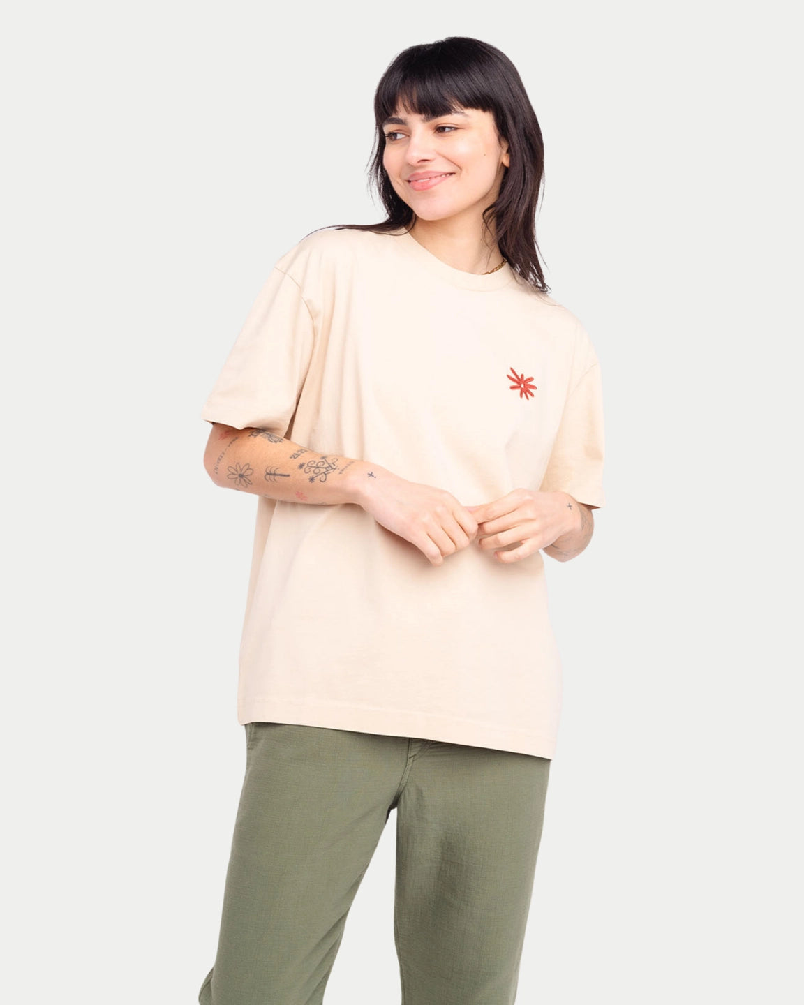 Olow T-shirt Flower Creme - Stuen Store Tilburg | De beste herenkleding en -accessoires