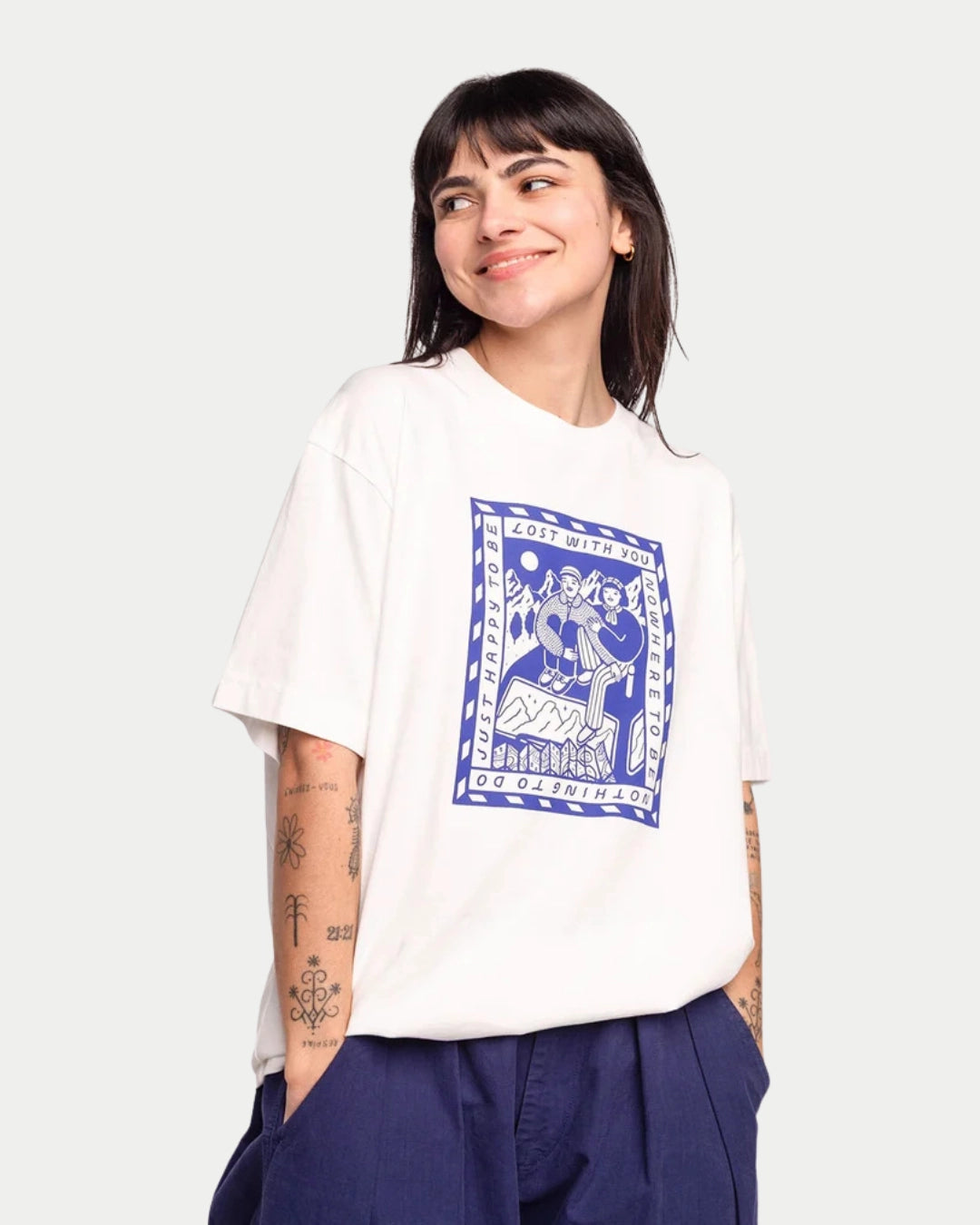 Olow T-shirt Lost With You Ecru, Wit t-shirt | Stuen Store Tilburg